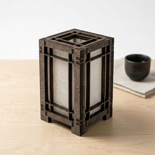 Korean Traditional Wood Lantern - 2.5x2.5x3.5 D