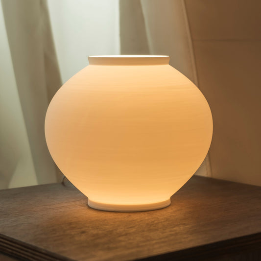 Large Moon Jar LED Ambient Lamp with Flower Holder