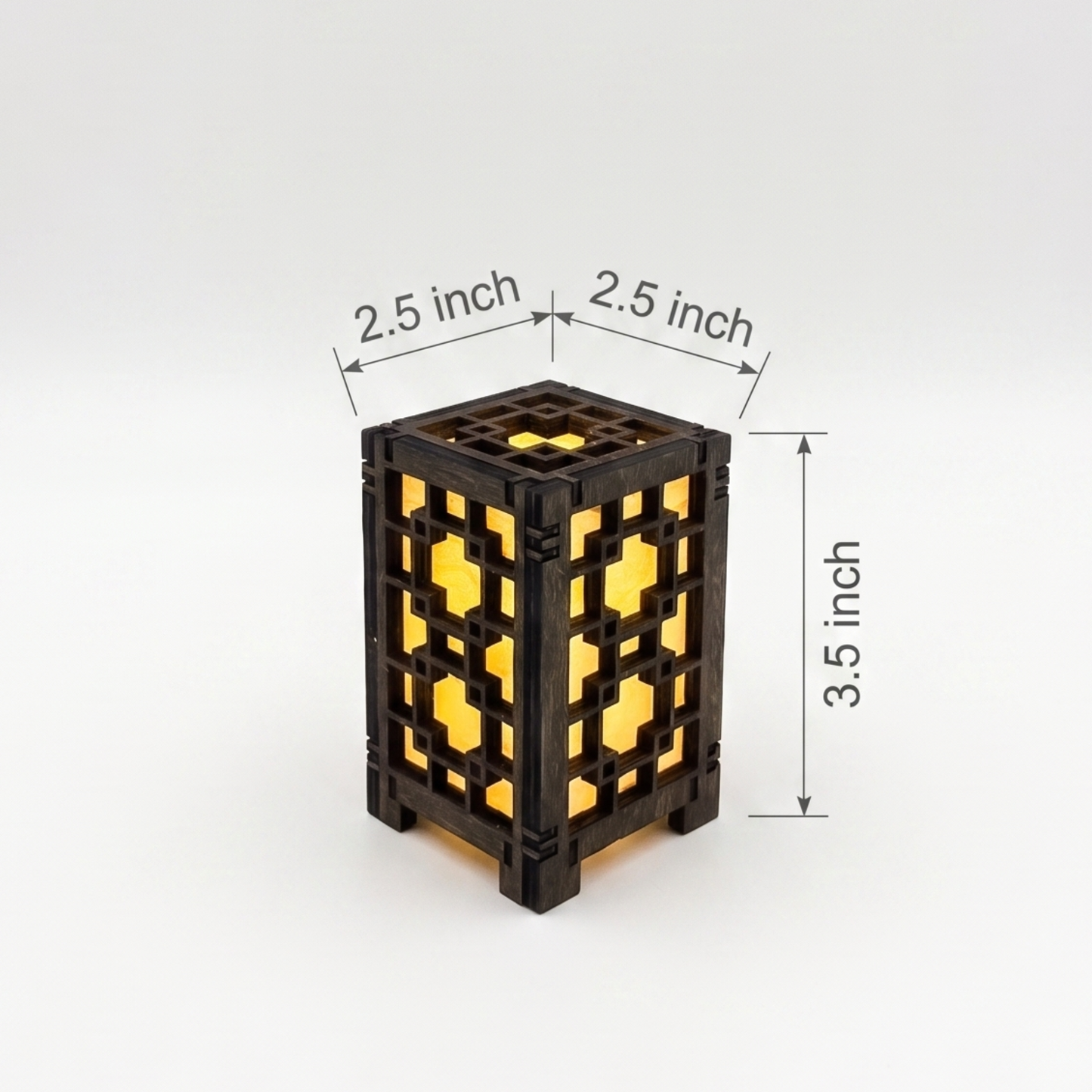 Korean Lantern Wood Lamp - 2.5X2.5X3.5-A