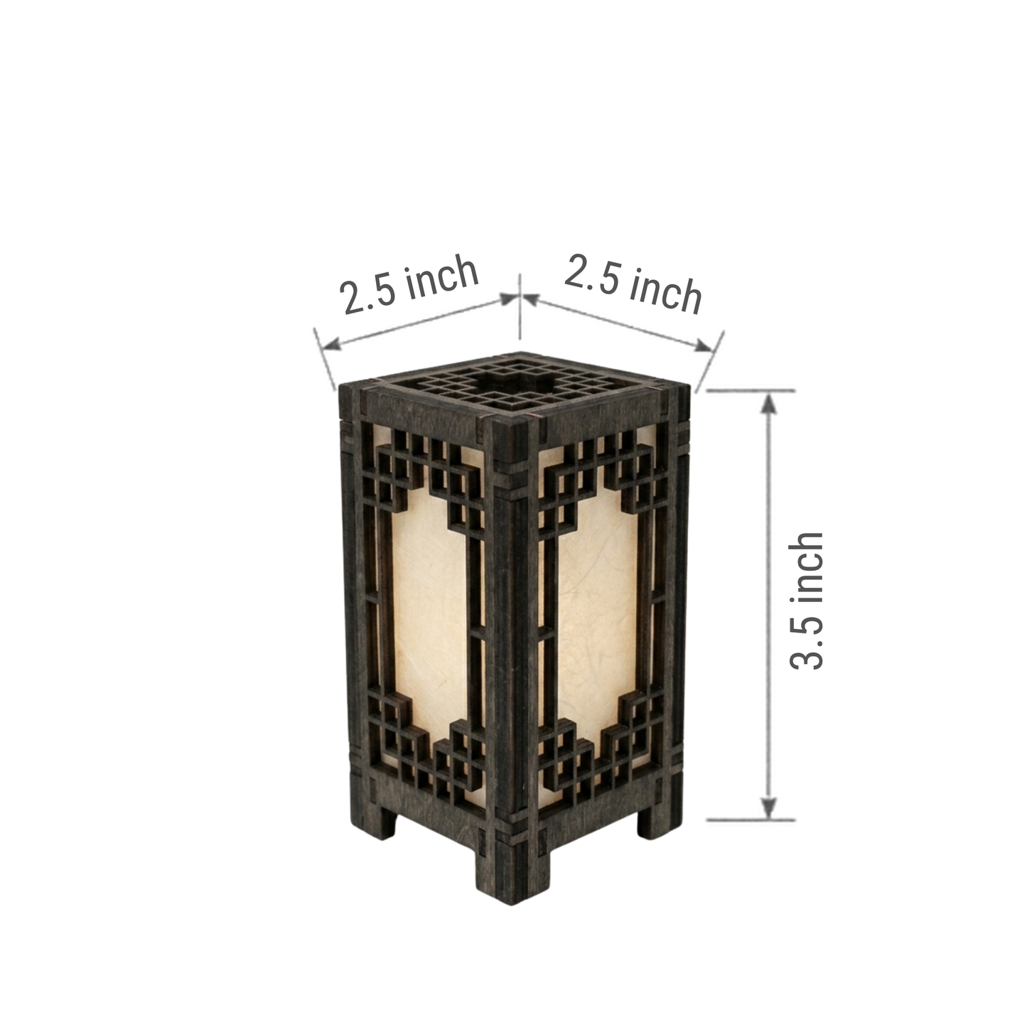 Korean Traditional Wood Lantern - 2.5x2.5x3.5 C
