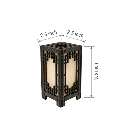 Korean Traditional Wood Lantern - 2.5x2.5x3.5 C