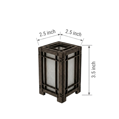 Korean Traditional Wood Lantern - 2.5x2.5x3.5 D