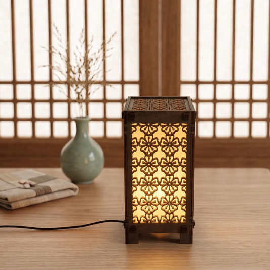 Floral Korean Lantern Lamp - 4x4x8 C