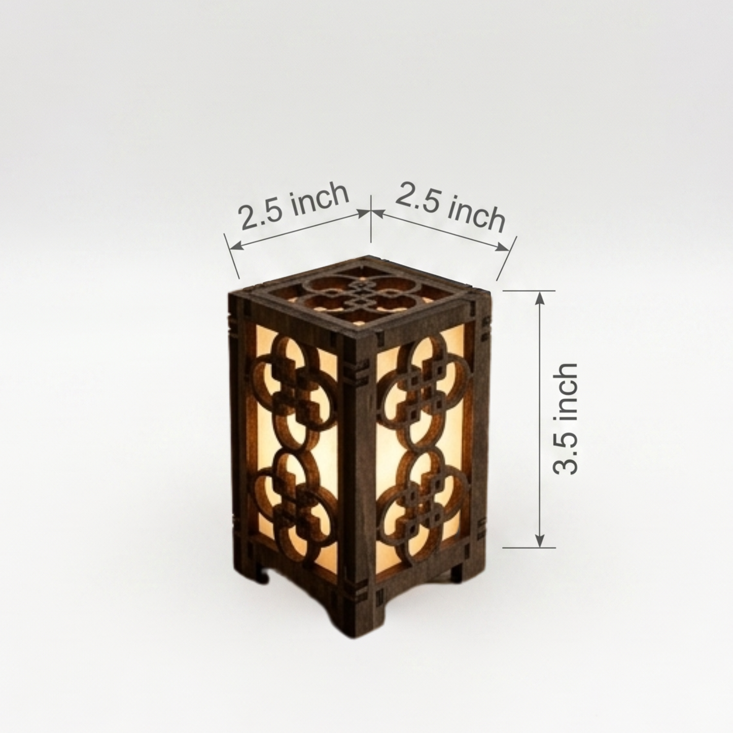 Korean Traditional Wood Lantern - 2.5X2.5X3.5-B