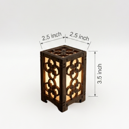 Korean Traditional Wood Lantern - 2.5X2.5X3.5-B
