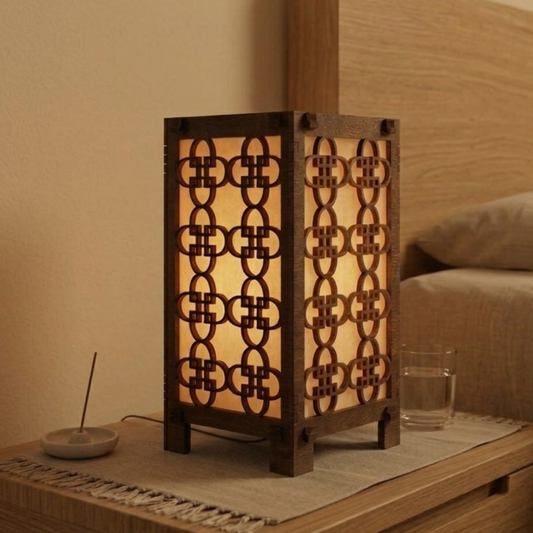 Korean Traditional Wood Lantern 5.5x5.5x11 B