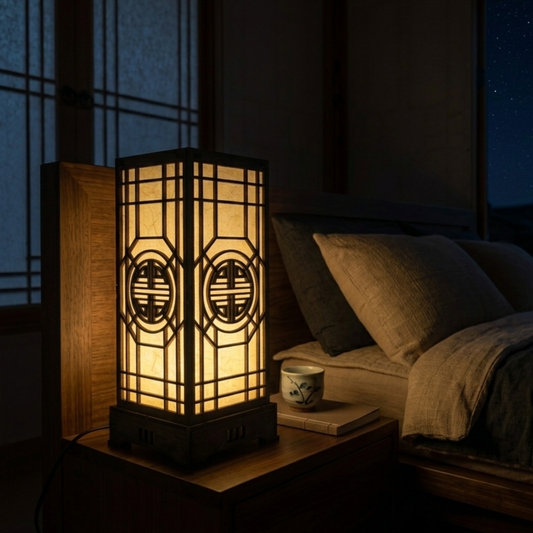 Korean Traditional Wood Lantern 6x6x13.5 A