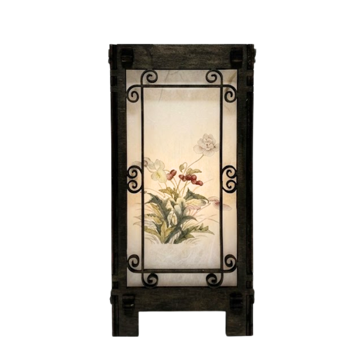 Floral Korean Lantern Lamp - 4x4x8 H