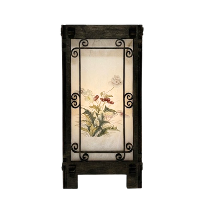 Floral Korean Lantern Lamp - 4x4x8 H