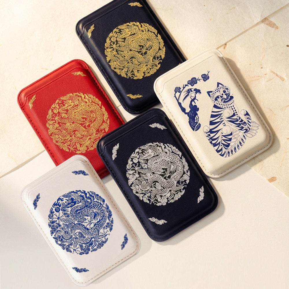 Korean Royal Gonryongpo Tiger MagSafe-Compatible Leather Card Wallet Case