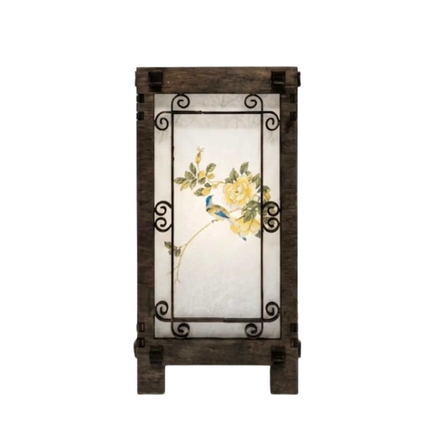 Floral Korean Lantern Lamp - 4x4x8 H