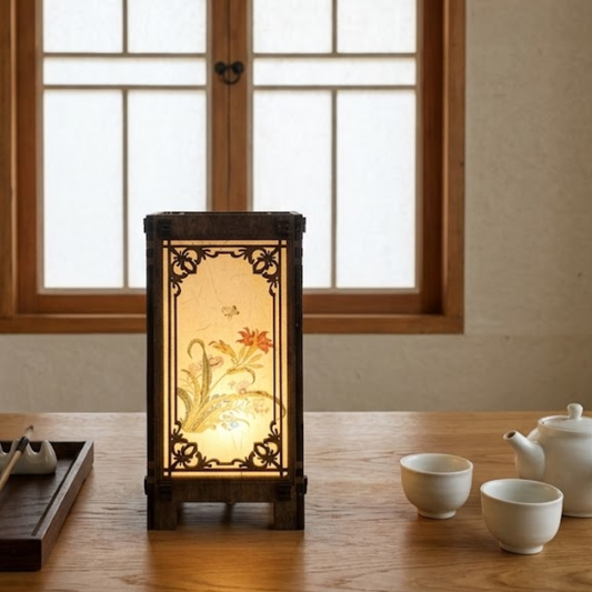 Floral Korean Lantern Lamp - 4x4x8 A