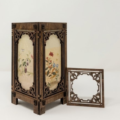 Floral Korean Lantern Lamp - 4x4x8 B