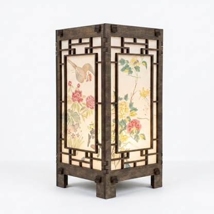 Korean Traditional Wood Lantern 5.5x5.5x11 D