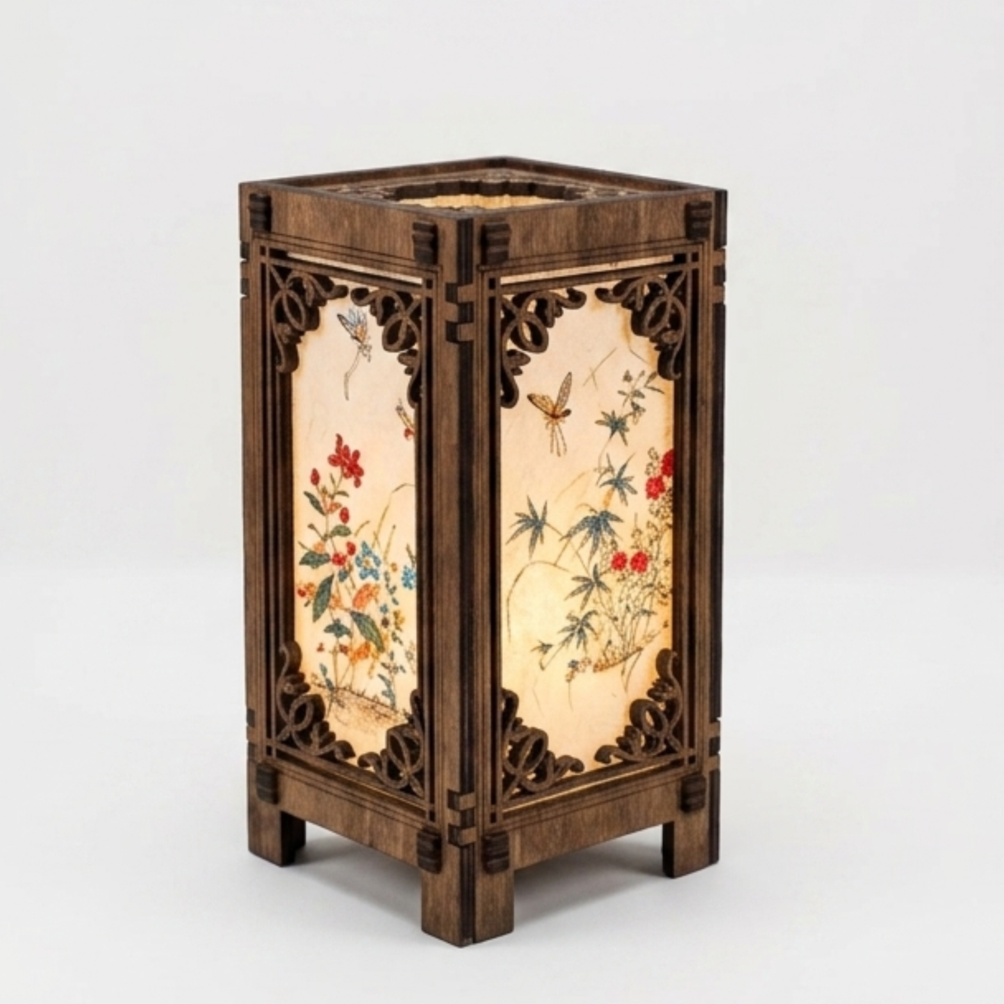 Floral Korean Lantern Lamp - 4x4x8 B