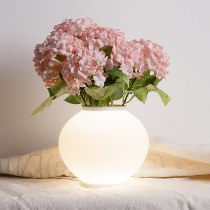 Large Moon Jar LED Ambient Lamp with Flower Holder