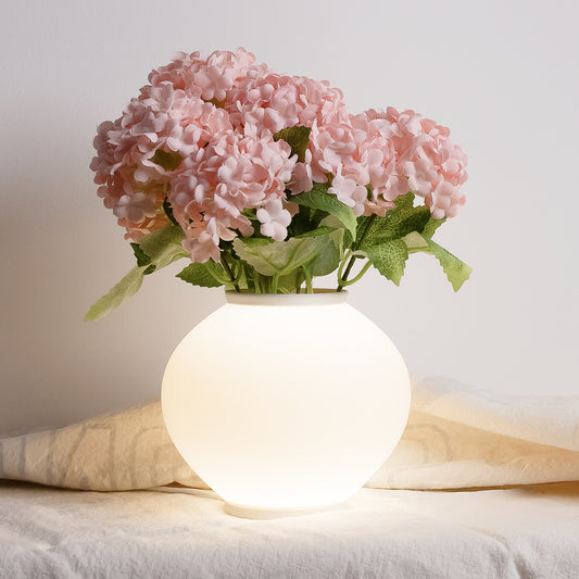 Large Moon Jar LED Ambient Lamp with Flower Holder