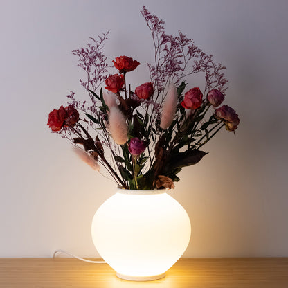 Large Moon Jar LED Ambient Lamp with Flower Holder