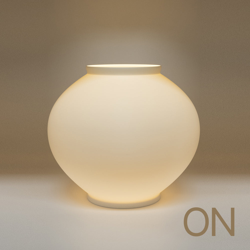 Large Moon Jar LED Ambient Lamp with Flower Holder