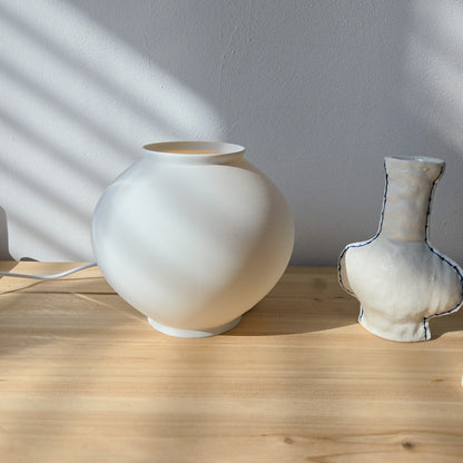Large Moon Jar LED Ambient Lamp with Flower Holder