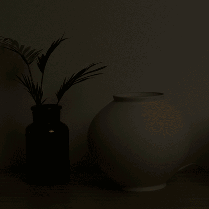 Large Moon Jar LED Ambient Lamp with Flower Holder