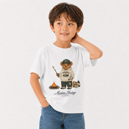 [Youth] Yosemite National Park Teddy Bear Camping Graphic T-Shirt