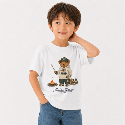 [Youth] Yosemite National Park Teddy Bear Camping Graphic T-Shirt