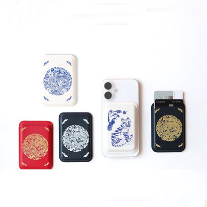 Korean Royal Gonryongpo Tiger MagSafe-Compatible Leather Card Wallet Case