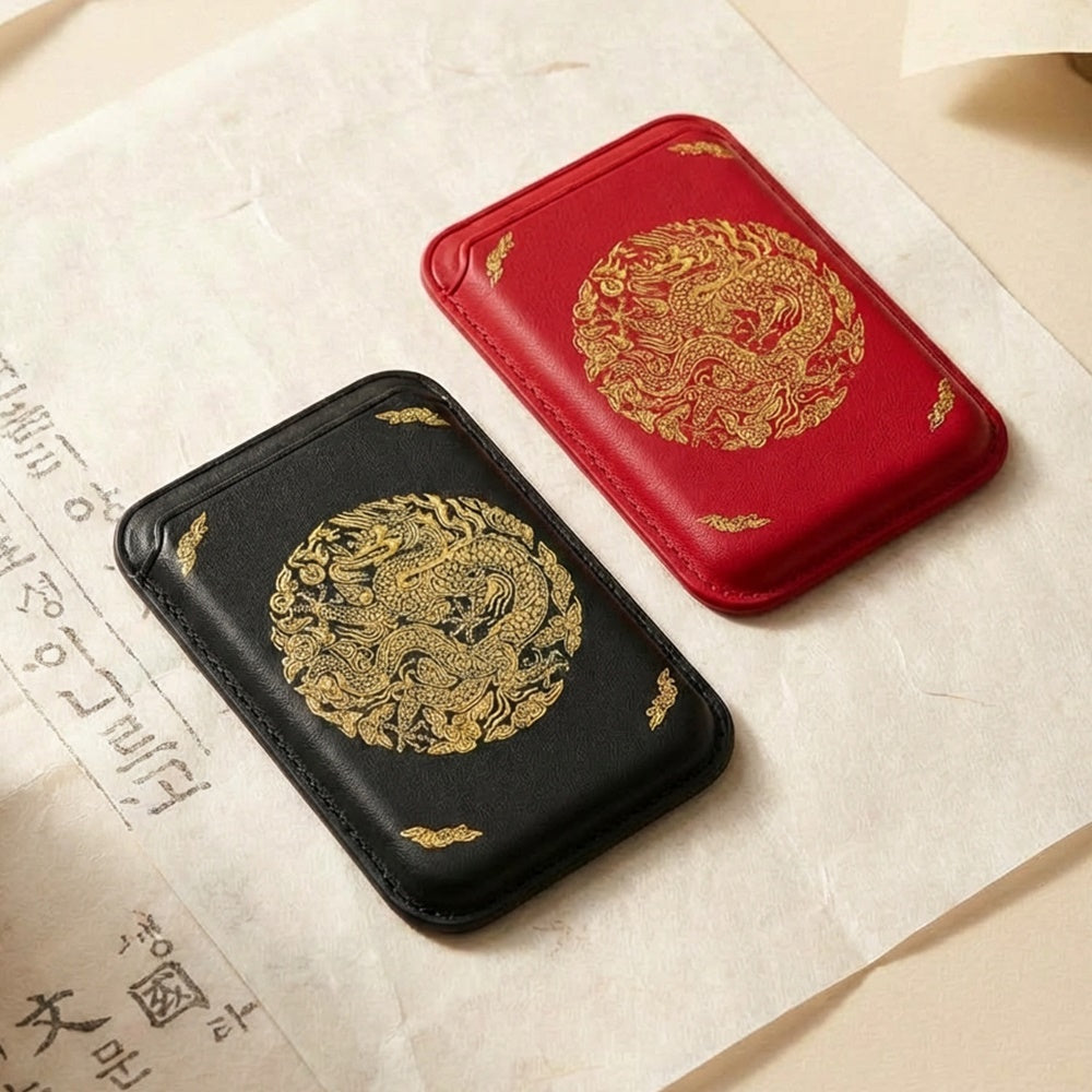 Korean Royal Gonryongpo Tiger MagSafe-Compatible Leather Card Wallet Case